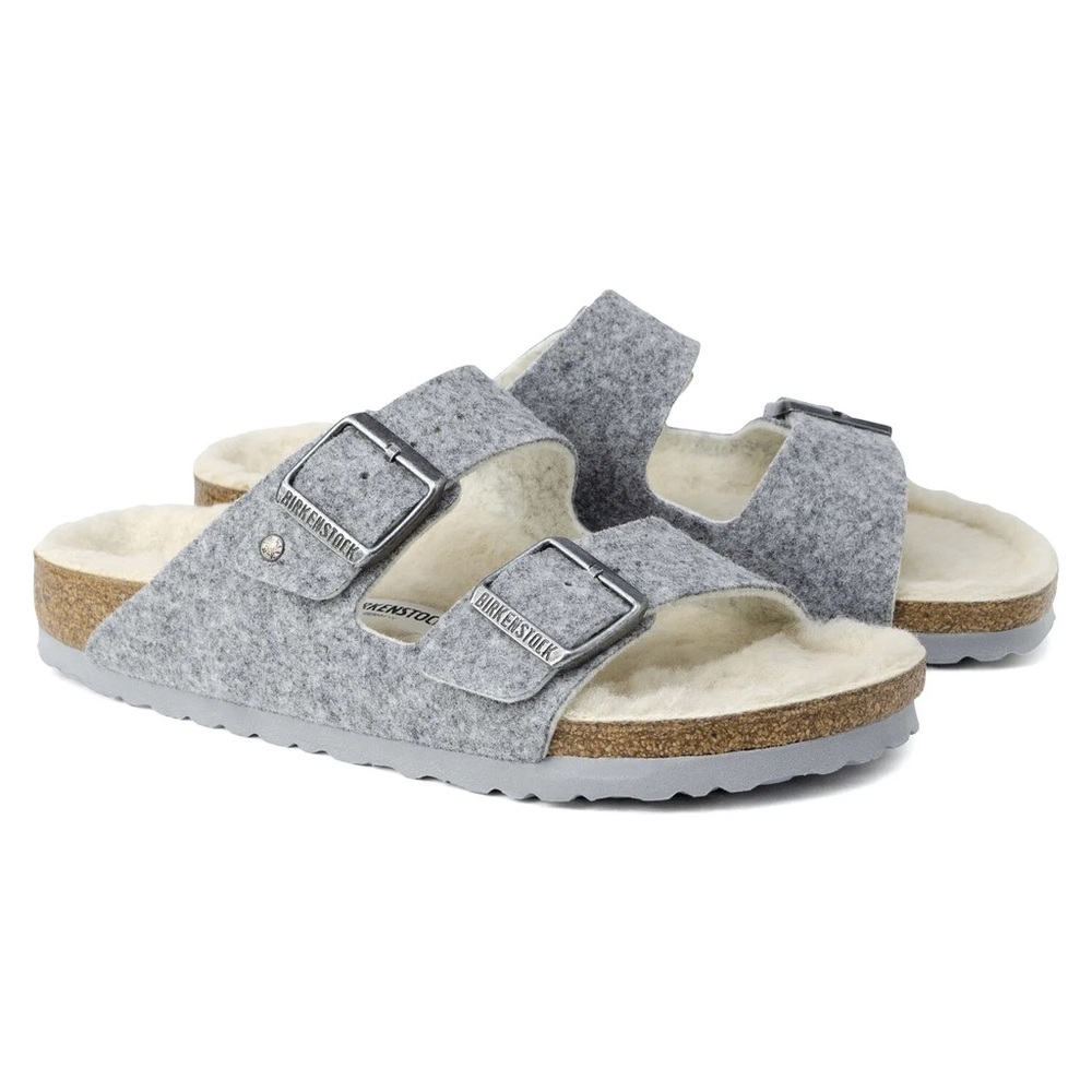 Birkenstock Arizona Rivet Wool Shearling Sandals - Picture 2 of 6